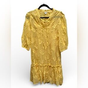 Sundance Fanciful Floral Yellow Dress M